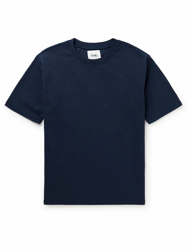 Photo: Drake's - Cotton-Jersey T-Shirt - Blue