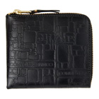 Comme des Garcons Wallets Black Embossed Logo Half-Zip Wallet