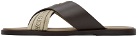 Giorgio Armani Brown & Beige Leather Sandals