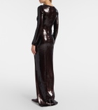 Rodarte Floral-appliqué sequined gown