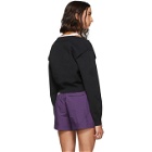 alexanderwang.t Black Cropped Bi-Layer V-Neck Sweater