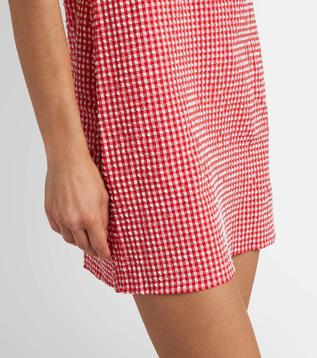 Hunza G Gingham seersucker halterneck minidress