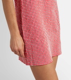 Hunza G Gingham seersucker halterneck minidress