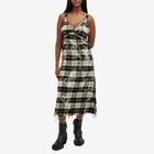 R13 Women's Grunge Slip Dress in Bleached Ecru Plaid