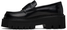 Moschino Black Question Stitch Loafers