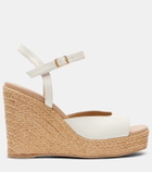 Souliers Martinez Summer leather espadrille wedges