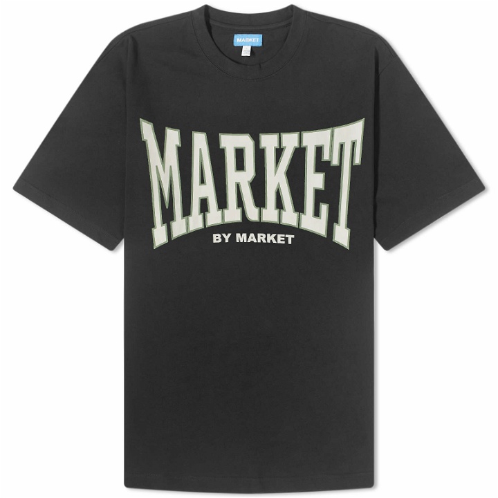 Photo: MARKET Men's Persistent Logo T-Shirt in Vintage Black