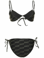 BALENCIAGA Logo Printed Stretch Tech Bikini