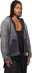 Maison MIHARA YASUHIRO Black Sun Faded Like Zip-Up Hoodie