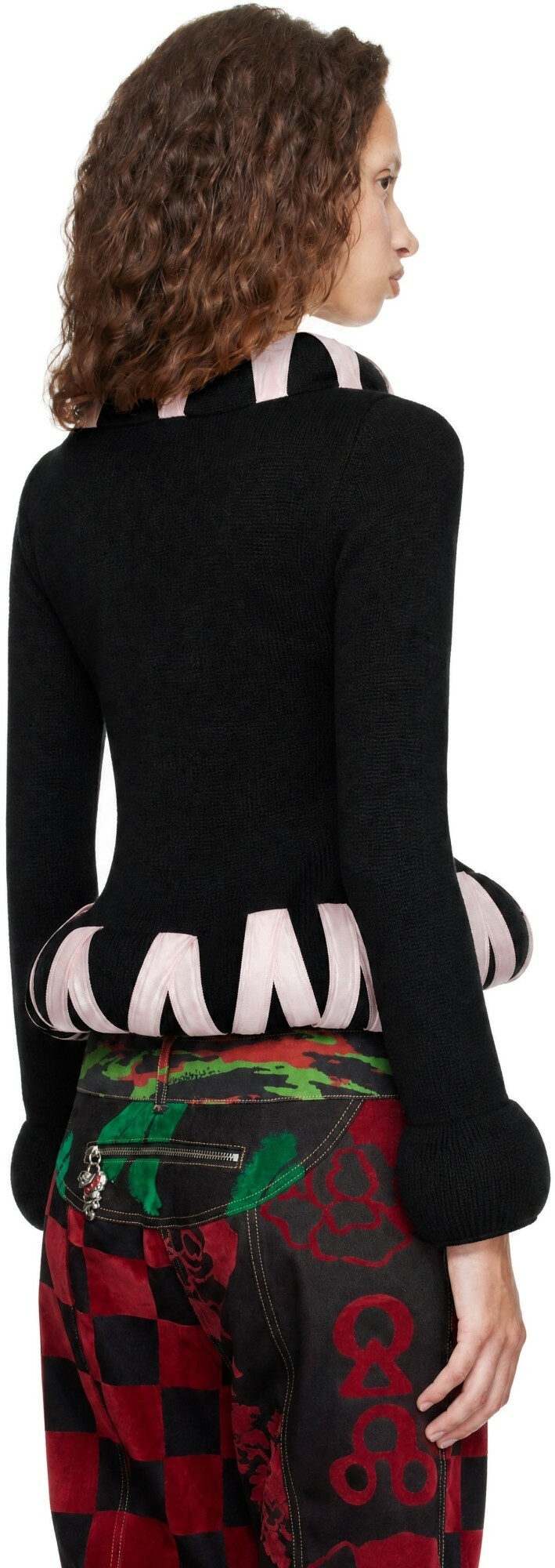 Chopova Lowena Black Cribbage Cross Cardigan