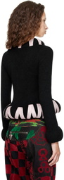 Chopova Lowena Black Cribbage Cross Cardigan