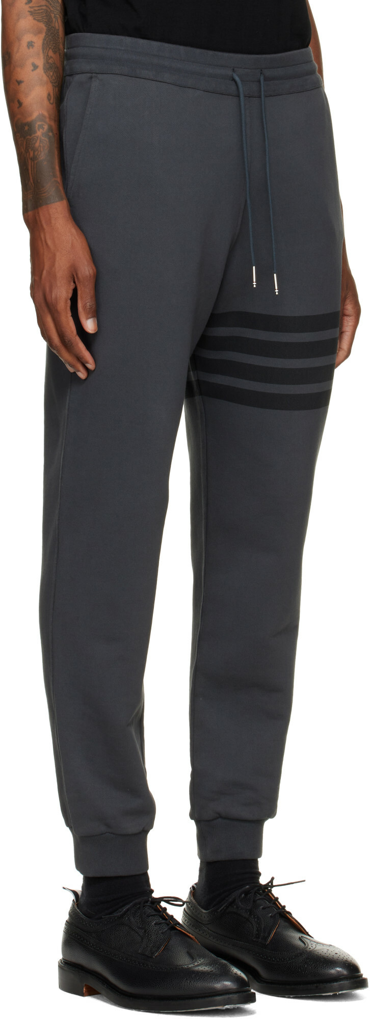 Thom Browne Gray Solid Loopback 4-Bar Sweatpants