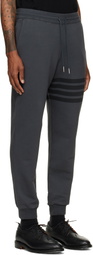 Thom Browne Gray Solid Loopback 4-Bar Sweatpants