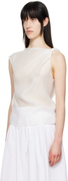 LE17SEPTEMBRE White Asymmetrical Draped Tank Top