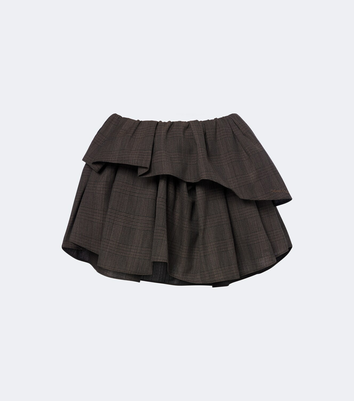 Acne Studios Ruffled checked wool-blend miniskirt