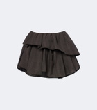 Acne Studios Ruffled checked wool-blend miniskirt