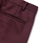 Wacko Maria - Slim-Fit Pleated Wool Trousers - Burgundy