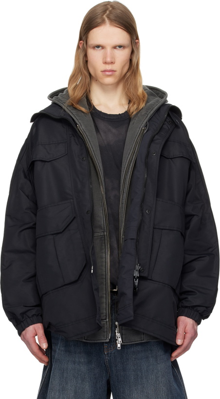Photo: Juun.J Black 8-in-1 Long Reversible Jacket