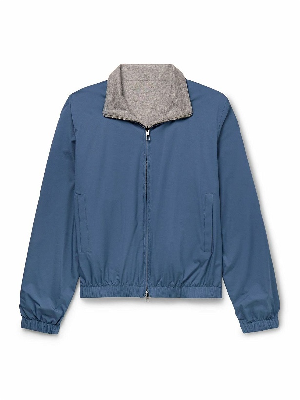 Photo: Loro Piana - Reversible Windmate® Storm System® Nylon and Cashmere Blouson Jacket - Blue