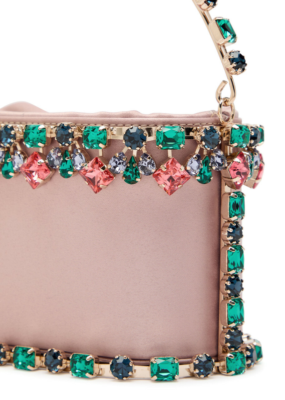 Rosantica Mini Holli Buganville Crystal-embellished Satin top Handle bag - Pink - One Size