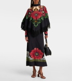 La DoubleJ Printed fringed poncho