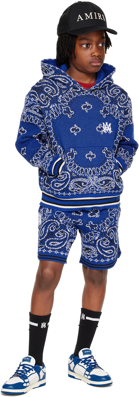 AMIRI Kids Blue Bandana Hoodie Amiri