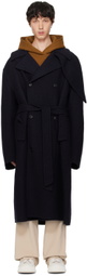 Recto Navy Kuse Oversized Coat
