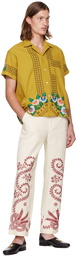 Bode Yellow Embroidered Garden Bed Shirt