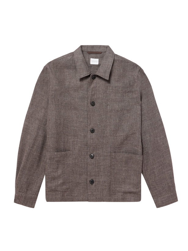 Photo: Sunspel - Cotton and Linen-Blend Overshirt - Brown