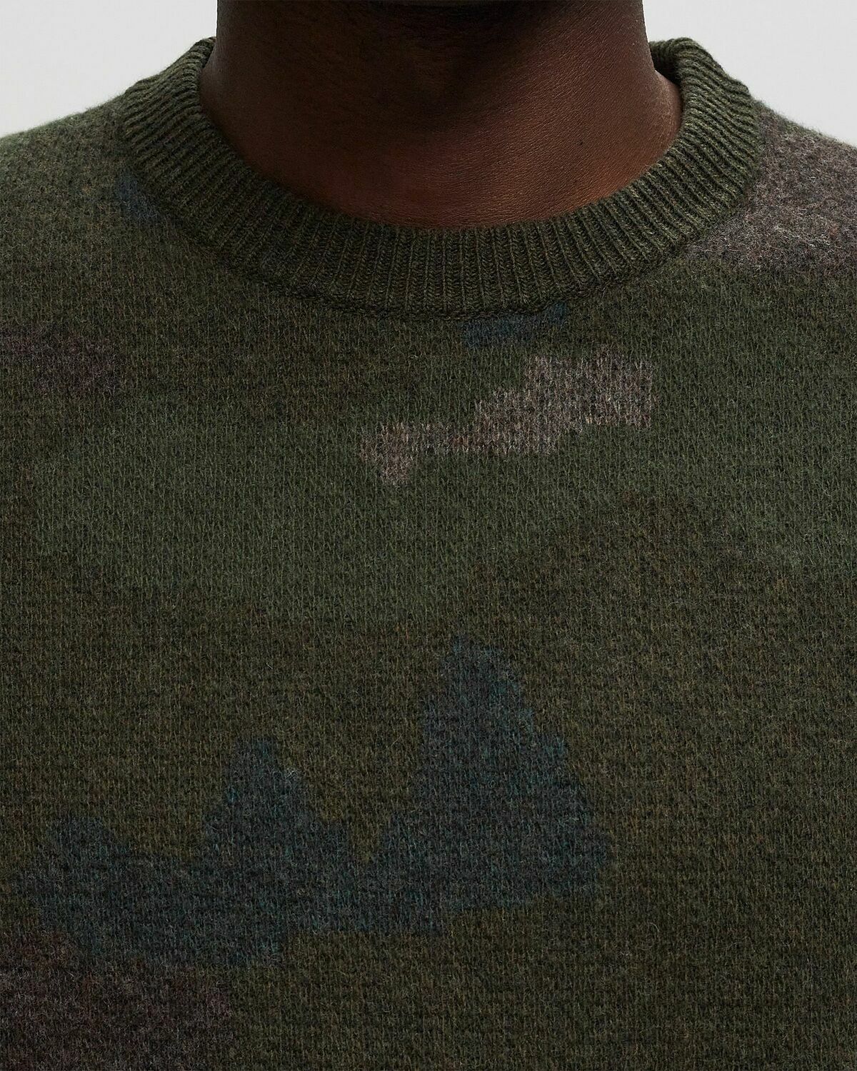 WOOLRICH BLACK LABEL - LAMBSWOOL CAMO CREWNECK Green Mens Pullover