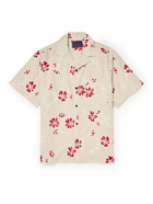 Portuguese Flannel - Camp-Collar Floral-Print Linen and Cotton-Blend Shirt - Red