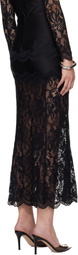 Rabanne Black Long Lace Maxi Skirt
