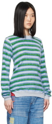 Marni Blue & Green Striped Sweater