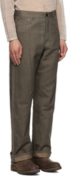 Aviva Jifei Xue Khaki Uneven Ink 5 Pocket Jeans