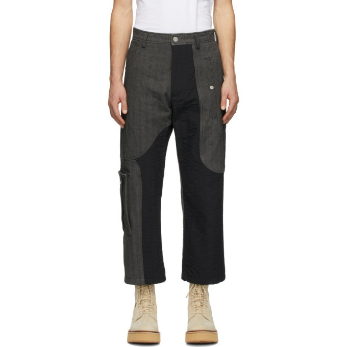 Photo: Diesel Red Tag Grey and Black A-Cold-Wall* Edition T-Stain Contrast Cargo Trousers