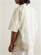 Applied Art Forms - PM2-1 Oversized Convertible-Collar Cotton-Twill Shirt - White