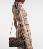 Missoni Caperdoni Small leather-trimmed sequined crossbody bag
