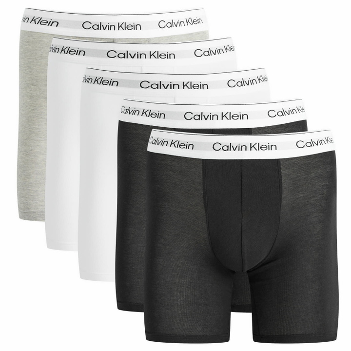 Photo: Calvin Klein Men's Icon Boxer Brief - 5 Pack in Black/White/Grey Heather