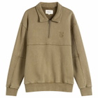 Heresy Men's Green Man Quarter Zip Sweatshirt in Biscuit