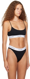 Sporty & Rich Black Serif Bra