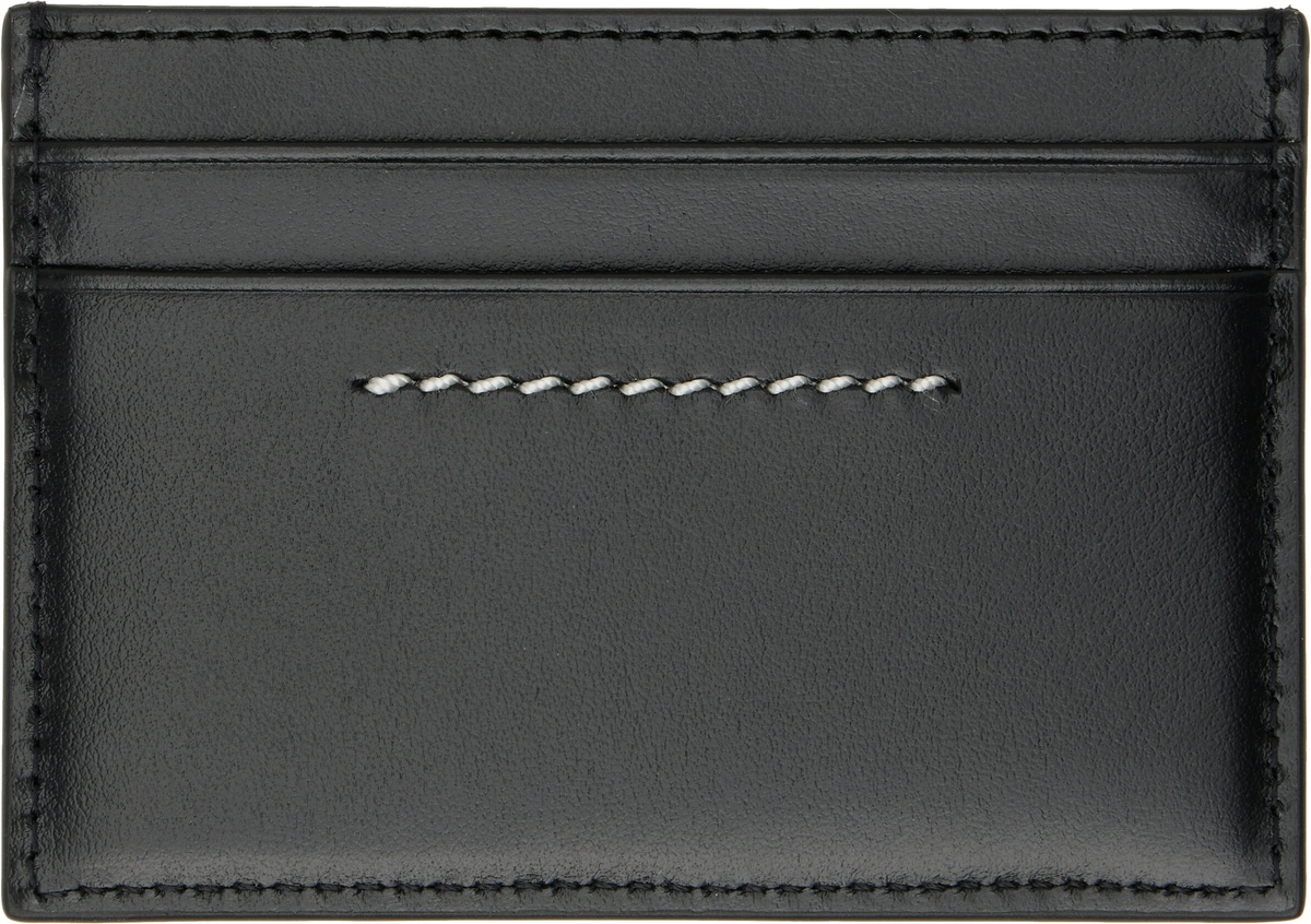 MM6 Maison Margiela Black Leather Card Holder