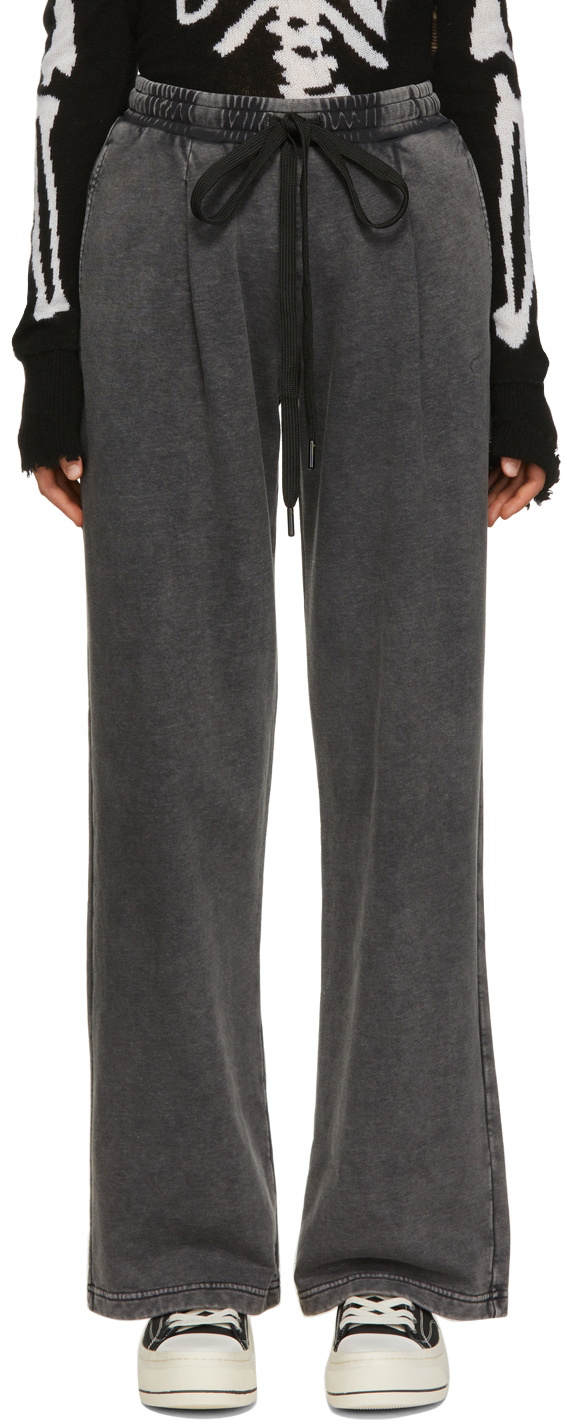 R13 Grey Pleated Wide Leg Lounge Pants R13