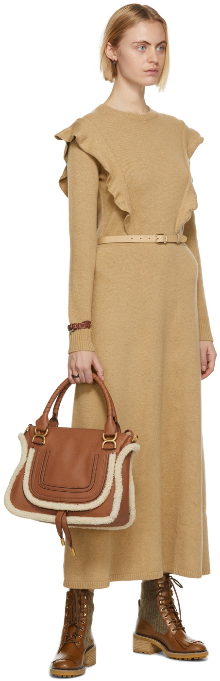 Chloé Brown Calfskin Franne Sock Ankle Boots