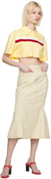 Kijun Beige Mermaid Denim Midi Skirt