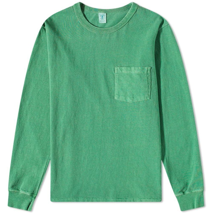 Photo: Velva Sheen Men's Long Sleeve Pigment Dyed Pocket T-Shirt in Basil