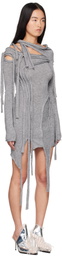 Ottolinger Gray Strappy Knit Minidress