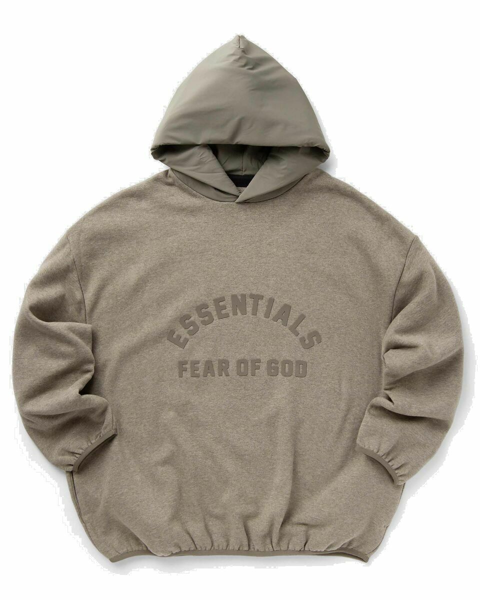 Photo: Fear Of God Essentials Nylon Fleece Hoodie Brown - Mens - Hoodies