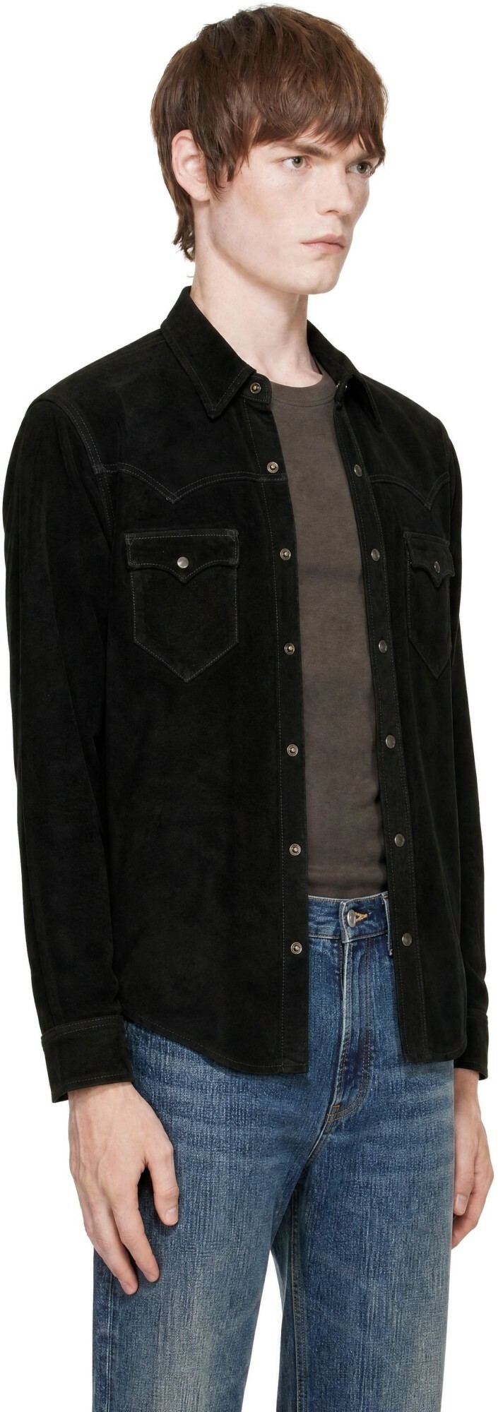 RRL Black Suede Western Jacket