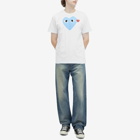 Comme des Garçons Play Men's Colour Heart T-Shirt in White/Red/Blue