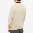 Maison Kitsuné Men's Baby Fox Patch Cosy Crew Knit in Beige